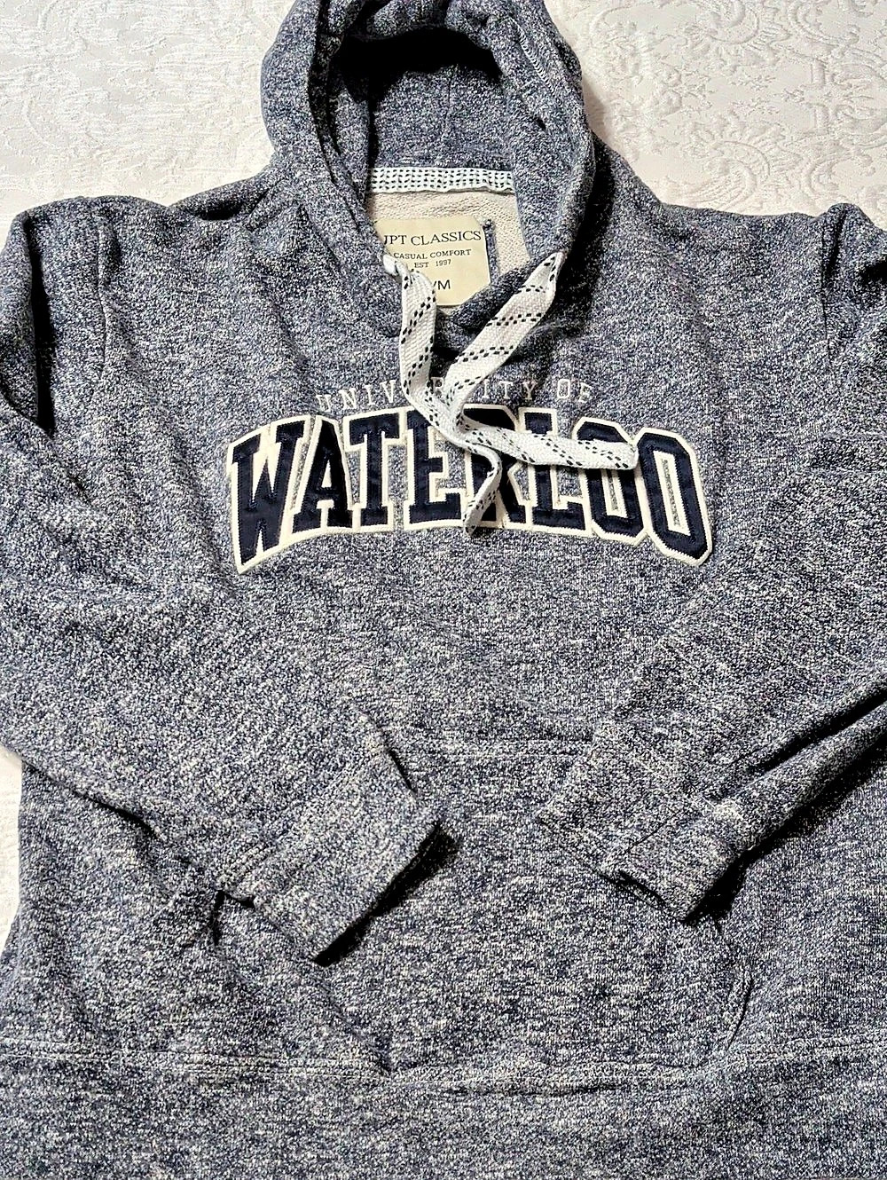 JPT Classics University of Waterloo hoodie Gray Blue Hoodie Size Medium
